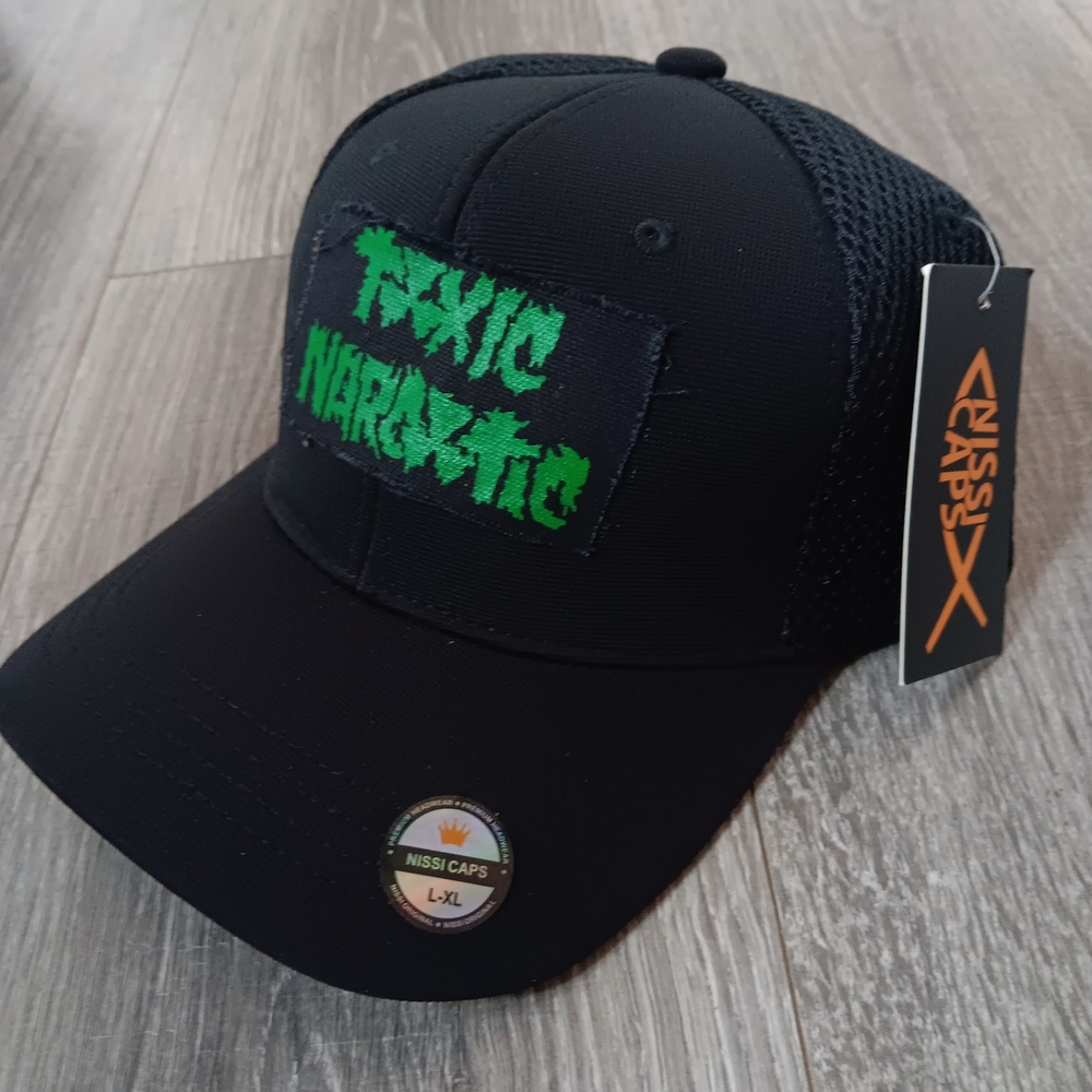 Toxic Narcotic Boston Punk Black and Green Nissi Caps Hat